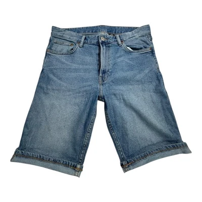 Pantalones Cortos de Denim HM Para Hombres Calce Ajustado Azul Lavado Talla 32 Dobladillo Enrollado Foto 1 de 4