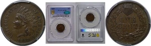 1869 Indian Head Cent   PCGS AU-58  CAC - Picture 1 of 3