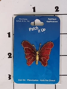 Red Butterfly Patch Iron On New NWT NOS Sealed Embroidered - Picture 1 of 1