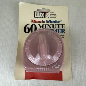 Lux Minute Minder 60 Minute Timer Pink New Single Chime Kitchen Laundry Vintage - Picture 1 of 8