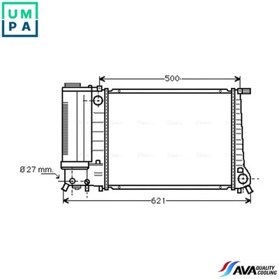RADIATOR ENGINE COOLING BW2101 FOR BMW 3/E6/Convertible/5/E4/E0 M40B18 M42B18 - Image 1 of 4