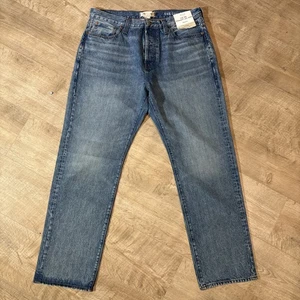 $ 148 Madewell The 1991 gerades Bein Cambridge Waschung blaue Herrenjeans Größe 36 x 32 - Bild 1 von 14