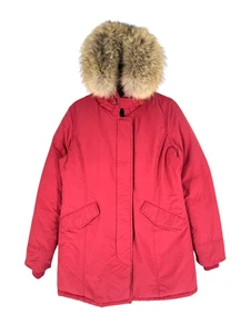 Woolrich Men Hooded Real Fur Puffer Jacket Coat Size M - Picture 1 of 10