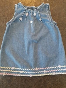 Beautiful Baby Girls Denim Dress. Age 3 - 6 Months. Used. Excellent condition. - Picture 1 of 12