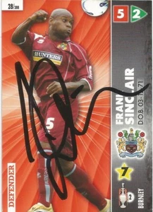 FRANK SINCLAIR SIGNIERT BURNLEY 2007 PANINI CHAMPIONSHIP HANDELSKARTE + COA - Bild 1 von 1
