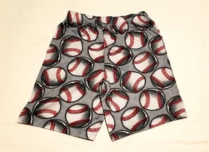 Sleep Shorts, Baseball Novelty, Boys, Youth Size Small 6-7, Grey Color - Picture 1 of 4