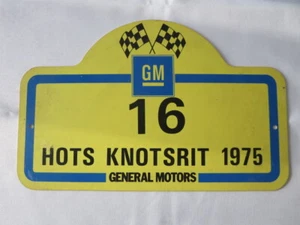 Vintage 1975 Hots Knots Rit Holland Car Rally Participant Plate Plaque #16 GM - Picture 1 of 6