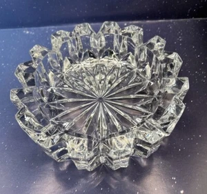 Cenicero de cristal artístico MCM Mikasa Hoya de colección MIC122 corte vertical grande pesado - Imagen 1 de 8