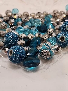 Jesse James? Lot Of Blue Glass Silver Metal & More Beads - Picture 1 of 3
