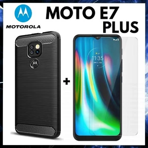 Per MOTOROLA MOTO E7 PLUS COVER NERA CARBON ANTIURTO + PELLICOLA VETRO TEMPERATO - Foto 1 di 12