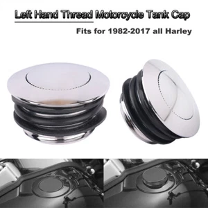Cubierta del tanque de combustible con hilo izquierdo al ras de gasolina para Harley 1982-17 cromado - Imagen 1 de 6