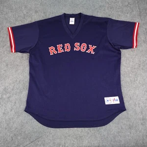 Vintage Boston Red Sox Jersey Mens XXL Navy Mesh Pullover Majestic Blank USA - Picture 1 of 12