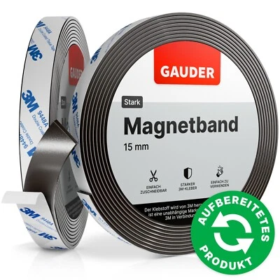 GAUDER Magnetband 3M KLEBER-STARK 1m x 15mm Folie Magnet-Streifen selbstklebend - Bild 1 von 4