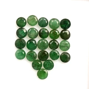 4.00 Cts Natural Emerald Round Cut Up to 3.50 mm Lot 23 Pcs Untreated Loose Gems - Picture 1 of 4