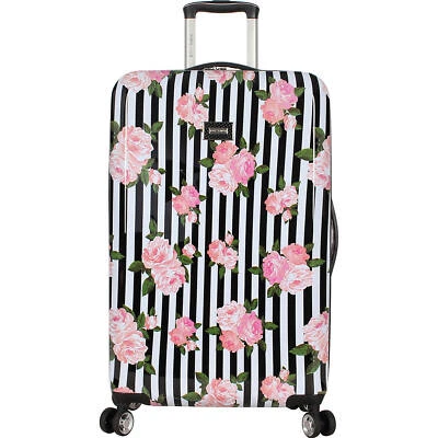 BETSEY JOHNSON 26 IN HARDSIDE SPINNER SUITCASE LUGGAGE STRIPE ROSES DOTS NWT - Image 1 of 4