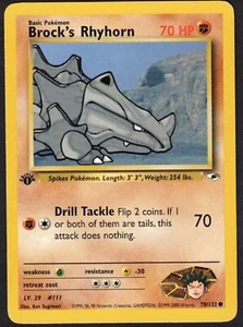 Héroes de gimnasio Pokémon Brock's Rhyhorn 070/132 / común - LP - Imagen 1 de 2