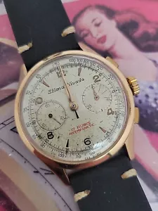 Cronógrafo Stima Nivada vintage oro 18k 38 mm, Valjoux 92 años 50 - Imagen 1 de 14