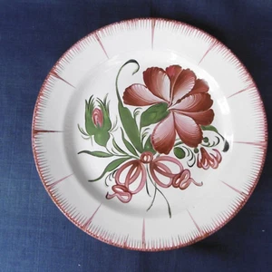 ASSIETTE EN FAIENCE DE L'EST BON ÉTAT - diam 23 cm - XIXème - Imagen 1 de 3