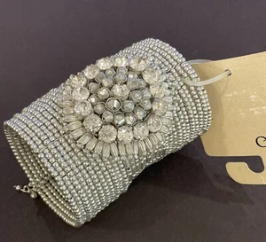 Neu mit Etikett silberfarbenes Cato Armreif Armband mit Strass & Perlen - Bild 1 von 7