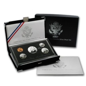 1997 United States Mint Premier Silver Proof Set Complete with Box & COA - Picture 1 of 1