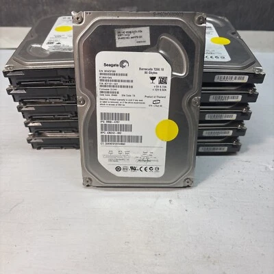 LOT OF 11 ASSORTED Seagate Barracuda 80GB 7200 3.5" HDD SATA HARD DRIVES TESTED - Image 1 of 4