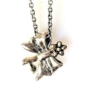 Waxing Poetic Sterling Silver & Brass FLOWER DECORUS NECKLACE 16" Chain - Picture 1 of 7