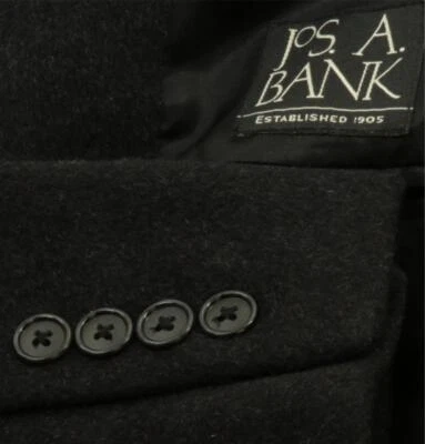 Jos. A. Bank Men's Charcoal Gray Full Length Long Top Over Coat Size 46L - Image 1 of 4