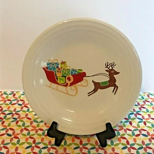 Fiestaware Holiday Schlitten Brotteller Fiesta weiß exklusiv Mittagessen Urlaub - Bild 1 von 3