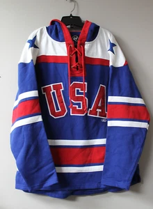 New NHL TEAM USA MIRACLE ON ICE Lacer style mid weight cotton hoodie men's XL - Picture 1 of 4