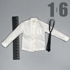 Camisa blanca masculina 1/12 y corbata negra ropa modelo de disfraz para juguetes de acción de 6"" - Imagen 1 de 1