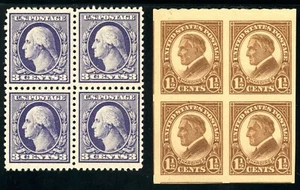 USAstamps Unused FVF US Washington Harding Blocks Scott 529, 631 OG MNH - Picture 1 of 2