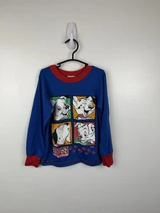 101 Dalmatiner Vintage Longsleeve T Shirt Sleep Shirt Size 4T Blue Red Holes - Picture 1 of 4