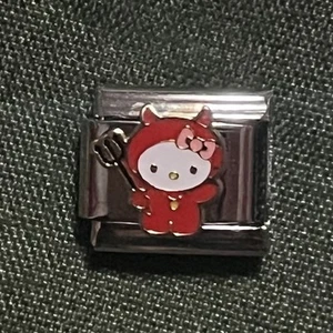 Hello kitty devil  9mm Italian charm modular bracelet link - Picture 1 of 5