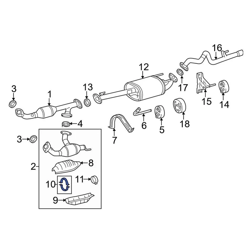 For Toyota 4Runner 2003-2009 Toyota 9008046121 Exhaust Tail Pipe Clamp Foto 1 de 4