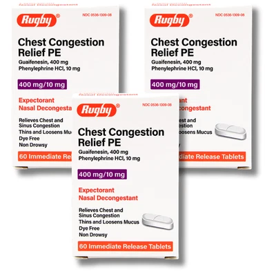 Rugby Pecho Alivio de la Congestión PE Sinusal - 60 Comprimidos | Mucinex (1-2028) - Paquete de 3 Foto 1 de 4