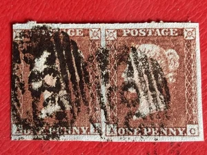 GB Victorian Stamps 2 x 1d Imperf Off piece used SG8 S2109 - Picture 1 of 2