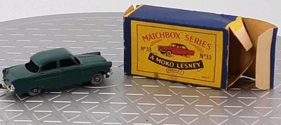Matchbox Moko Lesney #33A verde oscuro Ford Zodiac 1957 genuino en caja original Foto 1 de 4