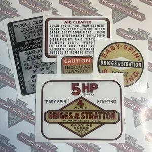 Mini bicicleta de colección Briggs & Stratton Easy Spin 1964-77 Tiller 5 hp juego de calcomanías 5 - Imagen 1 de 1