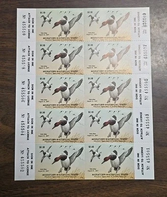 1976 Maryland State Duck Stamp Sheet of 10  Mint - Image 1 of 2