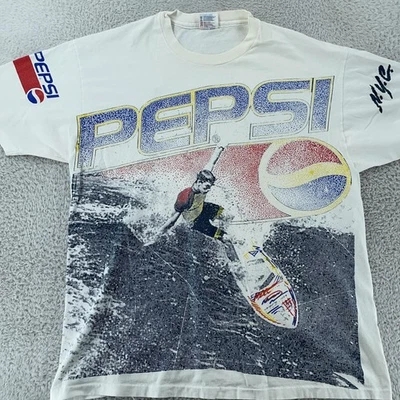 Camisa De Colección Pepsi Surf NYC Para Hombres Grande Blanca Surf Gráfico Soda Pop Promo Años 90 Foto 1 de 4