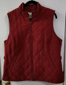 Chaleco de microfibra forrado acolchado con diamantes Orvis talla grande para mujer rojo - Imagen 1 de 11