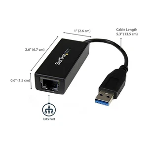 StarTech USB31000S USB 3.0 to Gigabit Ethernet Adapter - Photo 1/8