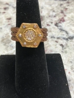 Anillo Charriol Celta Oro 18K y Diamante Bronce Cable. talla. 6 1/2 .18ct tw Foto 1 de 4