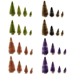 8Pcs Artificial Christmas Tree Brush Trees Mini Miniature Xmas Trees Christmas - Picture 1 of 25