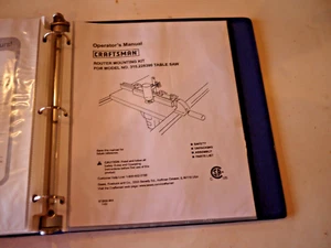 Craftsman Sears - 315.298390 10" Table Saw Manual for ROUTER KIT - Picture 1 of 4