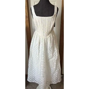 NEU Lulus weißes Korsett-Midikleid mit Schnürung - Größe S - Bild 1 von 6