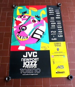 Manifesto UGO NESPOLO JVC Newport Jazz festival Torino 1997 Poster affiche 64x93 - Picture 1 of 1