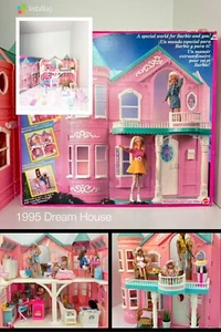 Vtg Barbie Dream House 1995 Victorian Original Furniture & Box Accessories Works - Picture 1 of 24