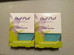 2 Pack Buf Pufs Buf Puf Body Bath Sponges for Shower Aqua Green 1 each - Picture 1 of 1