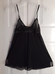 HANKY PANKY AFTER MIDNIGHT BABYDOLL & THONG BLACK LACE TASSLES MEDIUM - Picture 1 of 8